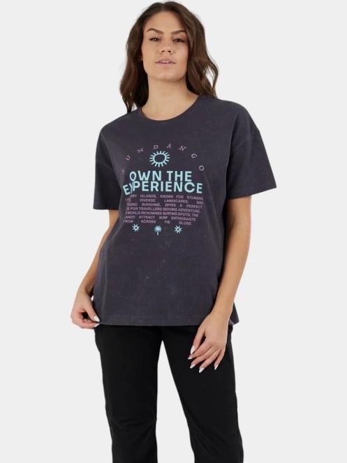 tricou cu maneci scurte pt. femei Fundango Sunshine Surf-T negru 5