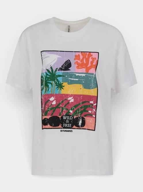 tricou cu maneci scurte pt. femei Fundango Sunshine II Surf-T alb 7