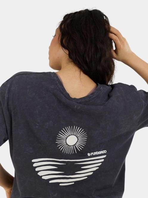 tricou cu maneci scurte pt. femei Fundango Sunshine II Surf-T negru 6