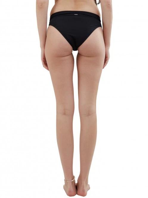 chiloti bikini pt. femei Fundango Sahara Mid Waist Full Bottoms negru 3