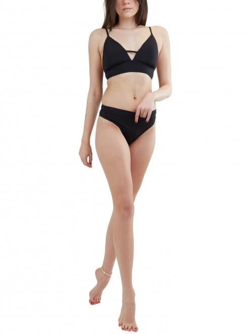chiloti bikini pt. femei Fundango Sahara Mid Waist Full Bottoms negru 4