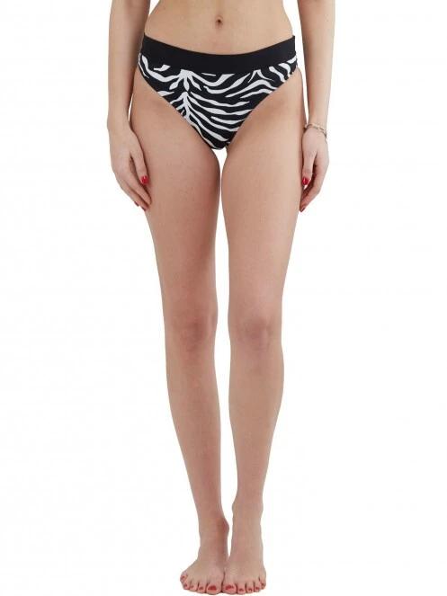 chiloti bikini pt. femei Fundango Sahara Mid Waist Full Bottoms negru 2
