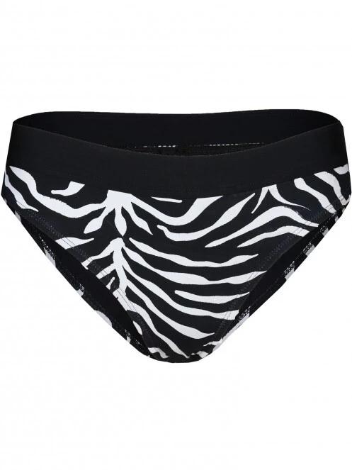 chiloti bikini pt. femei Fundango Sahara Mid Waist Full Bottoms negru 6