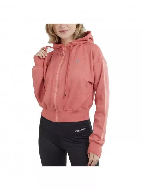 pulover cu gluga pt. femei Fundango Draug Crop Hoodie magenta 2