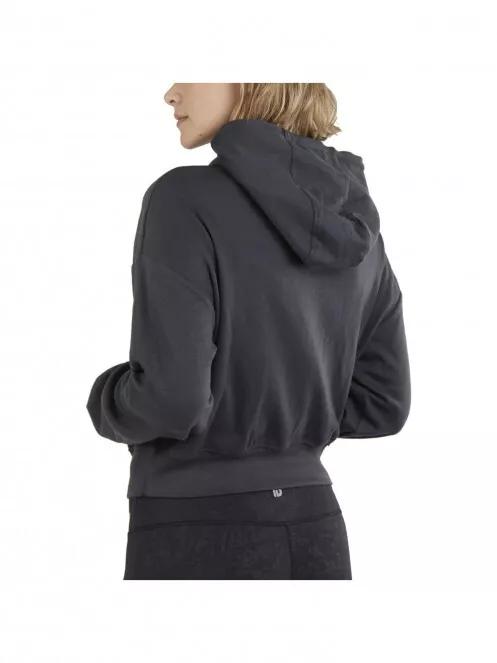 pulover cu gluga pt. femei Fundango Draug Crop Hoodie gri 3