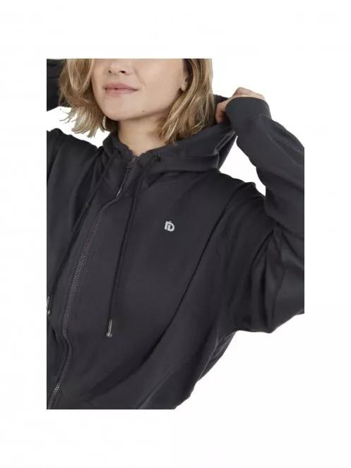 pulover cu gluga pt. femei Fundango Draug Crop Hoodie gri 4