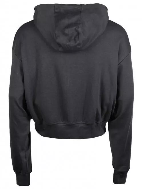 pulover cu gluga pt. femei Fundango Draug Crop Hoodie gri 6