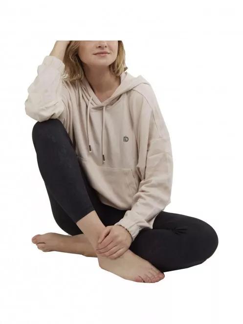 pulover cu gluga pt. femei Fundango Echo Loose Hoodie nisip 5