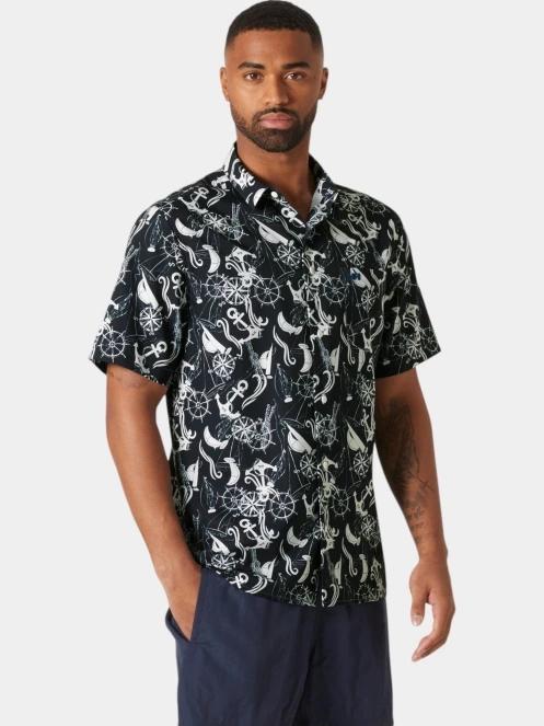 camasa cu maneci scurte pt. barbati Helly Hansen Fjord Qd Ss Shirt 2.0 albastru inchis 2