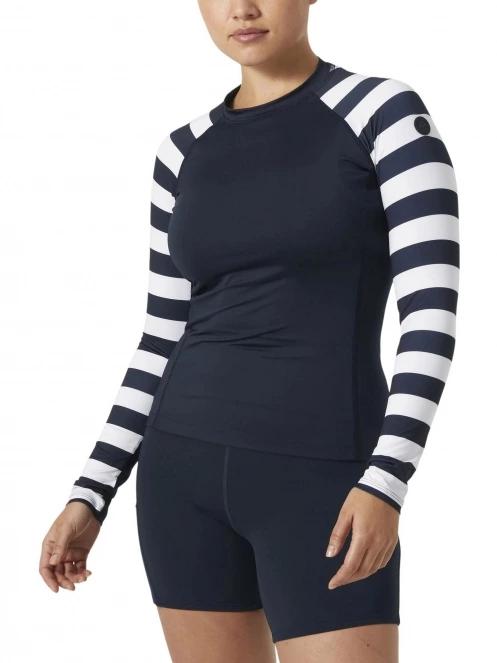 lycra cu maneci lungi pt. femei Helly Hansen W Waterwear Rashguard albastru inchis 2