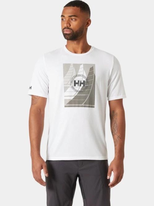 tricou pentru sport, cu maneci scurte pt. barbati Helly Hansen Hp Race Graphic T-Shirt alb 2