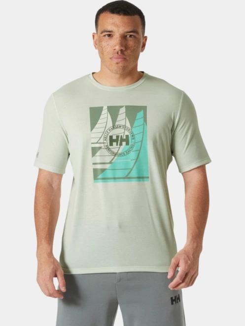 tricou pentru sport, cu maneci scurte pt. barbati Helly Hansen Hp Race Graphic T-Shirt verde 2