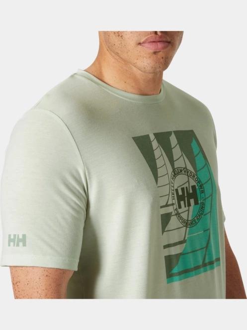 tricou pentru sport, cu maneci scurte pt. barbati Helly Hansen Hp Race Graphic T-Shirt verde 4