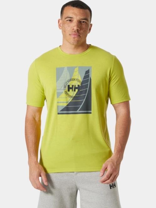 tricou pentru sport, cu maneci scurte pt. barbati Helly Hansen Hp Race Graphic T-Shirt verde 2