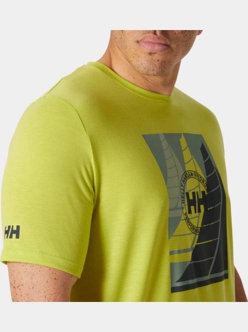 tricou pentru sport, cu maneci scurte pt. barbati Helly Hansen Hp Race Graphic T-Shirt verde 4