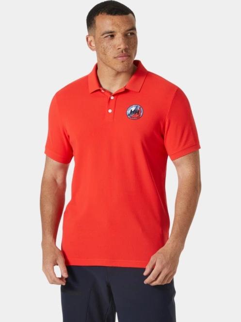 tricou cu guler pt. barbati Helly Hansen Hp Race Polo 2.0 rosu 2