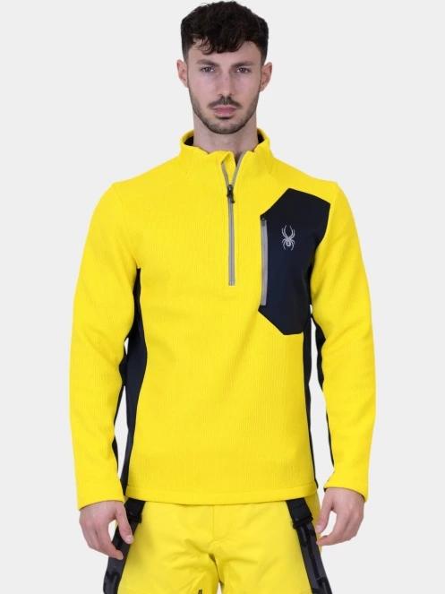 pulover polar pt. barbati Spyder Bandit 1/2 Zip galben 2