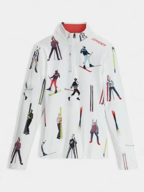 top lenjerie de corp pt. femei Spyder Vivid 1/2 Zip alb 5