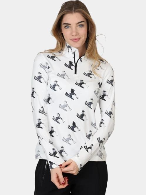 pulover polar pt. femei Spyder Vivid 1/2 Zip alb 2