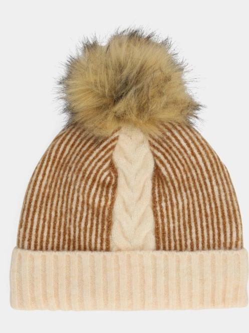 caciula cu mot Spyder Plait Pom Hat nisip 2