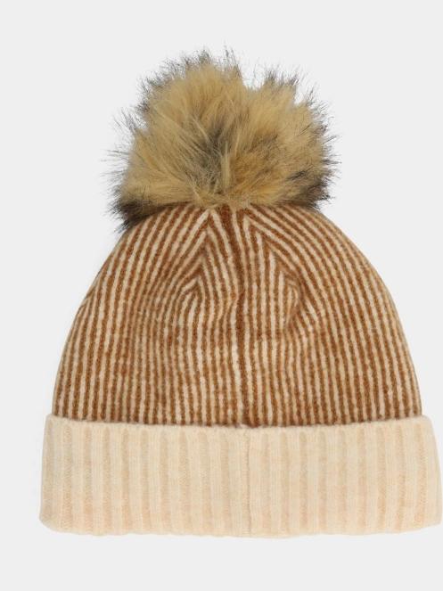 caciula cu mot Spyder Plait Pom Hat nisip 3