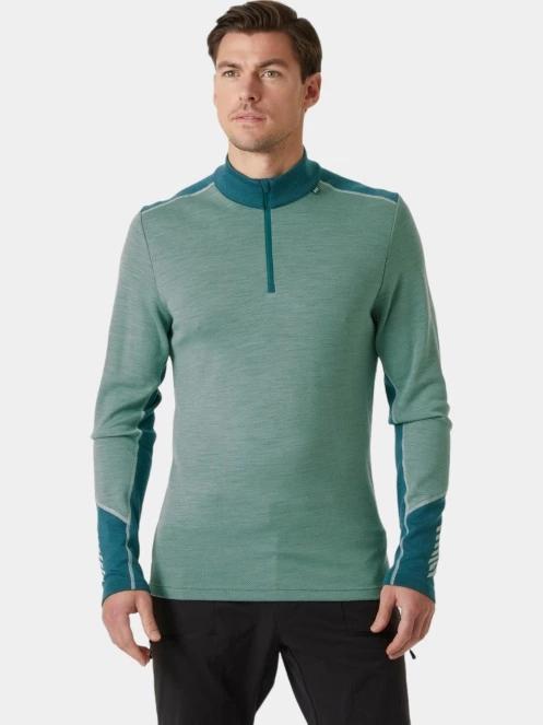 top lenjerie de corp pt. barbati Helly Hansen Lifa Merino Midweight 1/2 Zip verde 2