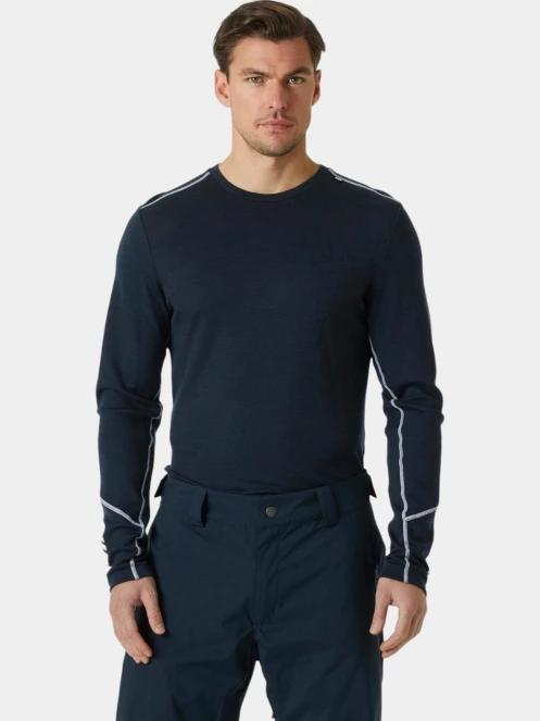 top lenjerie de corp pt. barbati Helly Hansen Lifa Merino Midweight Crew albastru inchis 2