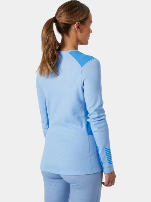 top lenjerie de corp pt. femei Helly Hansen W Lifa Merino Midweight Crew albastru deschis 3
