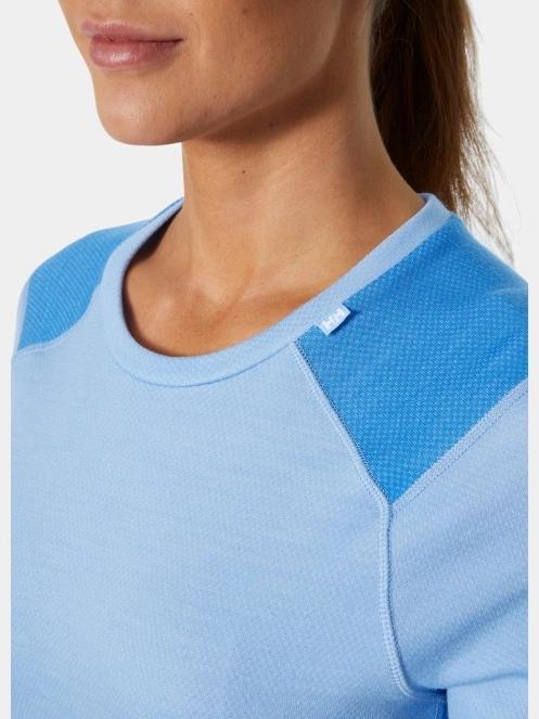 top lenjerie de corp pt. femei Helly Hansen W Lifa Merino Midweight Crew albastru deschis 4