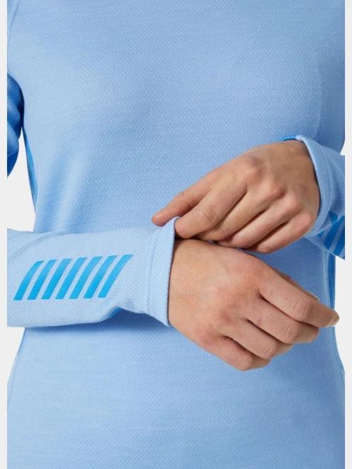top lenjerie de corp pt. femei Helly Hansen W Lifa Merino Midweight Crew albastru deschis 5