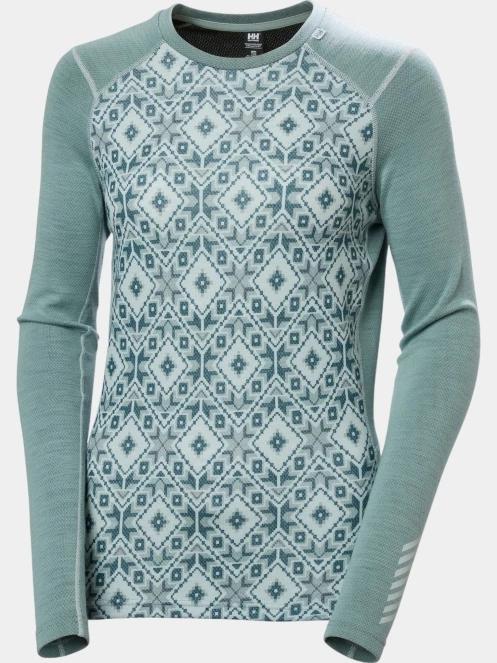 top lenjerie de corp pt. femei Helly Hansen W Lifa Merino Midw Gra Crew verde 6