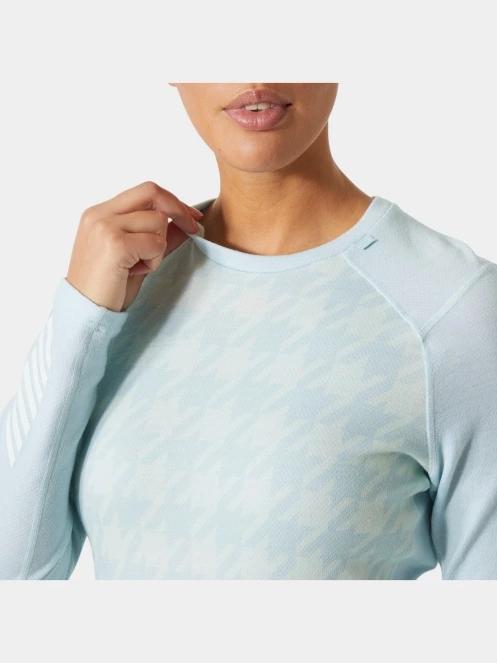top lenjerie de corp pt. femei Helly Hansen W Lifa Merino Midw Gra Crew albastru deschis 4