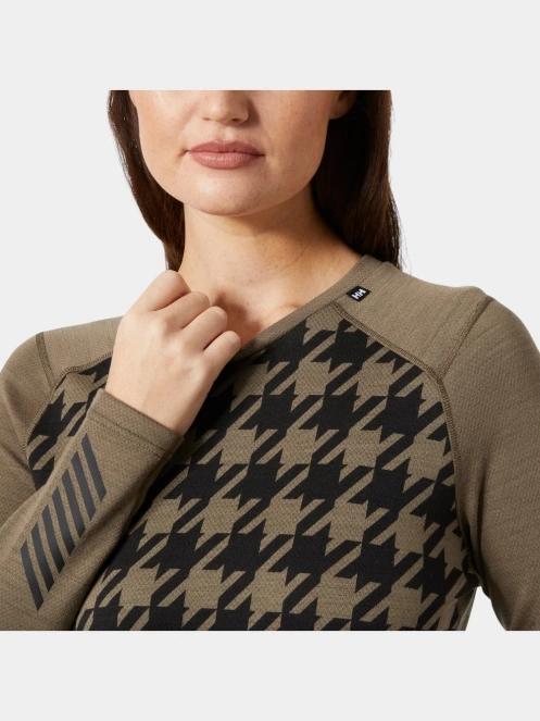 top lenjerie de corp pt. femei Helly Hansen W Lifa Merino Midw Gra Crew oliv 4