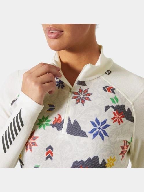 top lenjerie de corp pt. femei Helly Hansen W Lifa Merino Midw Gra 1/2 Zip alb 4
