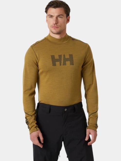 top lenjerie de corp pt. barbati Helly Hansen Lifa Merino Midw Logo oliv 2