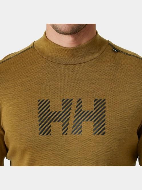 top lenjerie de corp pt. barbati Helly Hansen Lifa Merino Midw Logo oliv 4