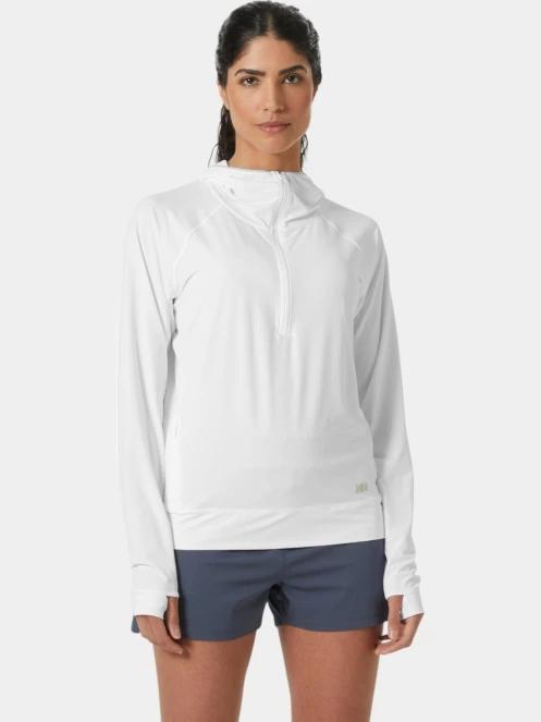 tricou cu maneci lungi pt. femei Helly Hansen W Shine Solen 1/2 Zip Hoodie alb 2