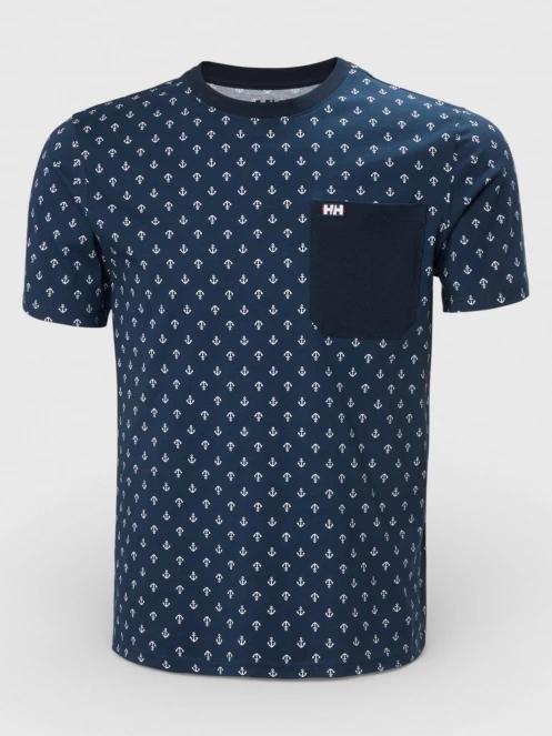 tricou cu maneci scurte pt. barbati Helly Hansen Hudson T-Shirt albastru inchis 5