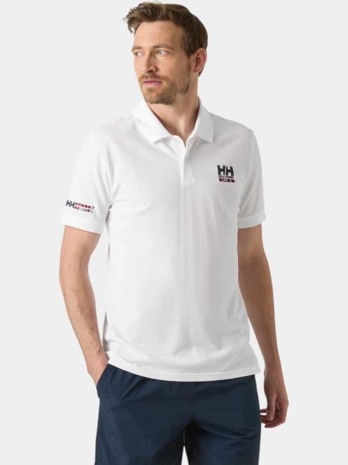 tricou cu guler pt. barbati Helly Hansen Messina Graphic Fitted Polo alb 2