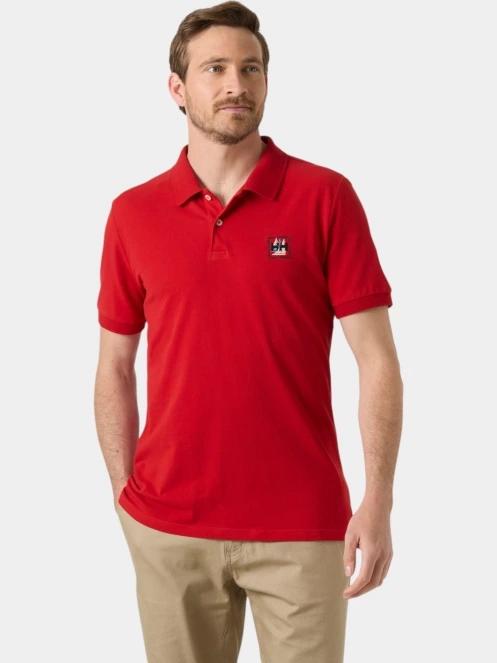 tricou cu guler pt. barbati Helly Hansen Messina Graphic Fitted Polo rosu 2