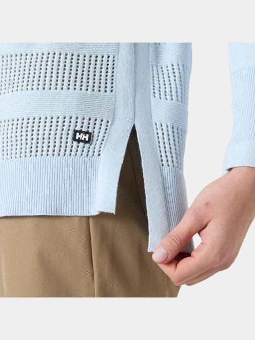 pulover tricotat pt. femei Helly Hansen W Portofino Knit Sweater albastru deschis 4