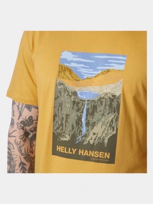 tricou cu maneci scurte pt. barbati Helly Hansen Massif Graphic T-Shirt galben 4