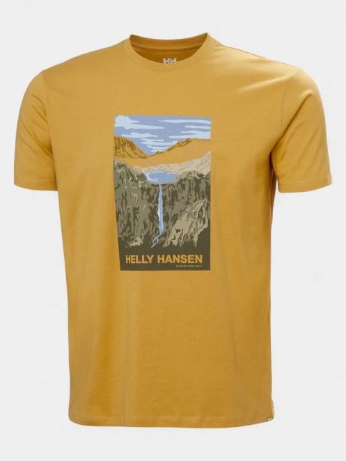 tricou cu maneci scurte pt. barbati Helly Hansen Massif Graphic T-Shirt galben 5