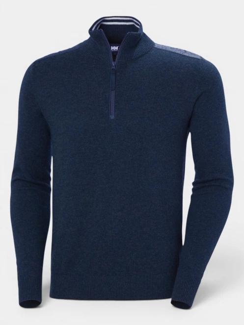 pulover tricotat pt. barbati Helly Hansen Afton Knitted 1/2 Zip albastru inchis 6