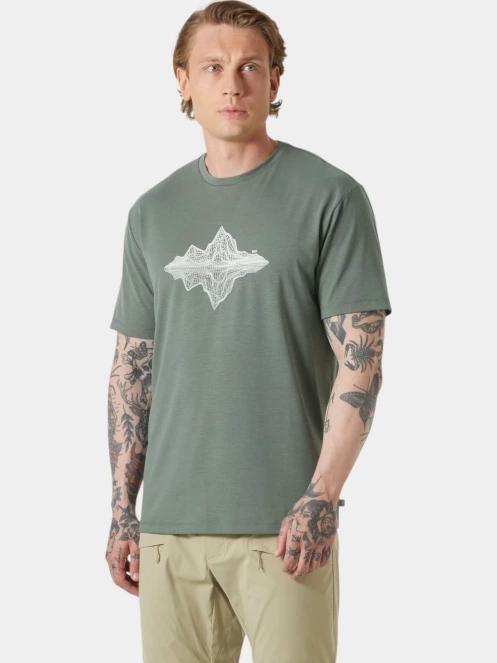 tricou cu maneci scurte pt. barbati Helly Hansen Skog Graphic T-Shirt gri 2