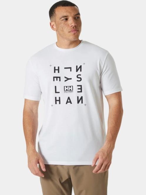 tricou cu maneci scurte pt. barbati Helly Hansen Skog Graphic T-Shirt alb 2
