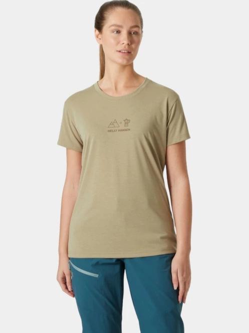 tricou cu maneci scurte pt. femei Helly Hansen W Skog Graphic Tee oliv 2