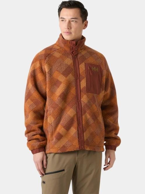 pulover polar pt. barbati Helly Hansen Panorama Printed Pile Snap portocaliu 2