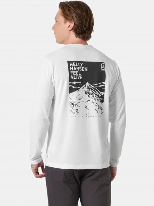 tricou cu maneci lungi pt. barbati Helly Hansen Skog Graphic Ls Tee alb 3