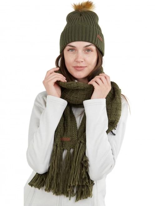 caciula cu mot pt. femei Fundango Merna Beanie oliv 3
